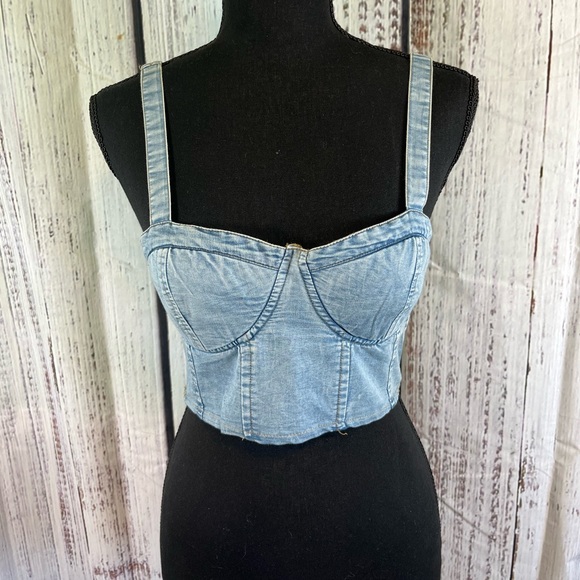Bog Collection Tops - NWT Denim Crop Top